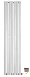 Electric Heated Radiator Oval tube 1800h x 420w Single Panel White / Anthracite