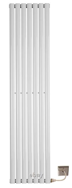 Electric Heated Radiator Oval tube 1800h x 420w Single Panel White / Anthracite