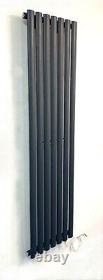 Electric Single Oval Tube Radiators 1600 x 480 Vertical Column Anthracite/White
