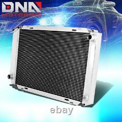 FOR 79-93 MUSTANG FULL ALUMINUM 3-ROWithCORE RACING RADIATOR+COOLING BLACK FANS