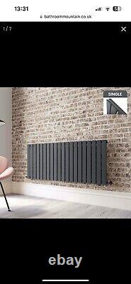 Faro Anthracite Double Flat Panel Horizontal Radiator 600x1400mm