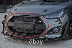 (Fits Hyundai 2013-2016 Veloster Turbo) Front Radiator Hood Grille UNPAINTED