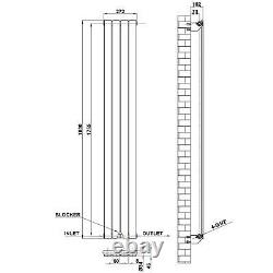 Flat Panel Designer Radiator Tall Upright Anthracite White Central Heating