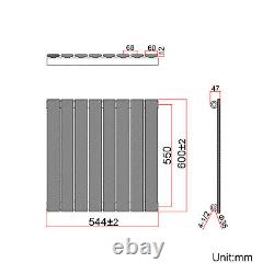 Flat Panel Radiator Horizontal 600 Black Central Heating Rads Bathroom Kitchen