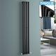 GLOSS BLACK VERTICAL RADIATORS Designer Oval Column Panel Central Heating UK