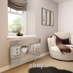 Glass Radiator Cover Printed Home and White Heart Made By Premier Range