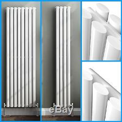 Gloss White Designer Vertical Radiator Upright Oval Column Panel Central Heating