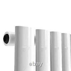 Gloss White Horizontal Designer Oval Column Central Heating Radiator 600x1416mm