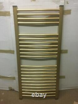 Gold 500mm x 1100mm Bathroom Designer Towel Radiator & Valves