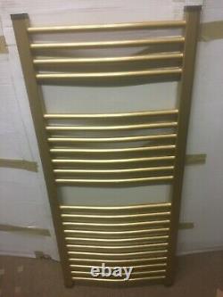 Gold 500mm x 1100mm Bathroom Designer Towel Radiator & Valves