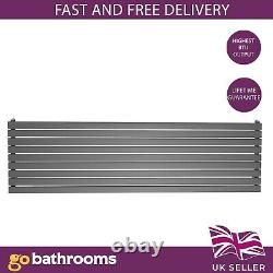 Grey Designer Radiator Horizontal Flat Column Single Panel Rad 600x1800mm