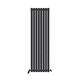 Grey Vertical Oval Column Radiator Single Panel Designer Heater 1600 x 480 mm