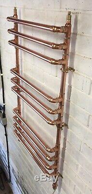 Handmade Copper Towel Rail Radiator Heater Central Heating 960mm high X495 wide