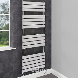 Heated Towel Rail Radiator Bathroom Central Heating Flat Panel Chrome 1600x600mm