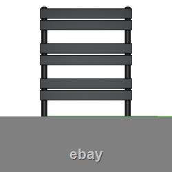 Heated Towel Rail Radiator Bathroom Designer Flat Panel Ladder Warmer Black