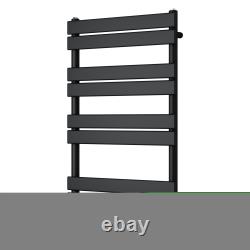 Heated Towel Rail Radiator Bathroom Designer Flat Panel Ladder Warmer Black