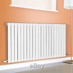 Horizontal Designer Flat Panel Central Heating Radiator 600x1428mm Gloss White