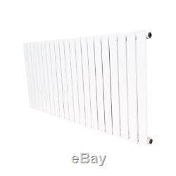 Horizontal Designer Flat Panel Central Heating Radiator 600x1428mm Gloss White