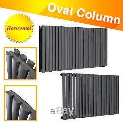 Horizontal Designer Oval Column Bathroom Radiators Central Heating Anthracite