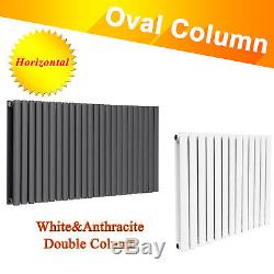 Horizontal Designer Oval Column Double Panel Bathroom Radiators Central Heating