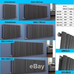 Horizontal Designer Oval Column Radiators Double / Single Central Heating Panel