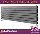 Horizontal Designer Radiator Flat Panel Double Column Heating Grey 1200x476mm