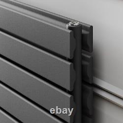 Horizontal Designer Radiator Flat Panel Double Column Heating Grey 1200x476mm