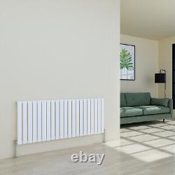 Horizontal Designer Radiator Flat Panel Modern Heating Single White 600 x 1430mm