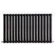 Horizontal Designer Radiator Oval Flat Panel Single Black 600x1004mm