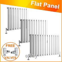 Horizontal Flat Panel Column Designer Radiators Central Heating + FREE Valves