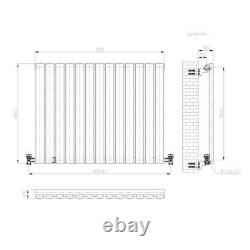 Horizontal Grey Radiator Column Designer Single Oval Panel 600 x 780 mm