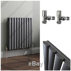 Horizontal Oval Column Central Heating Bathroom Radiators With Angled Valves