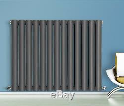 Horizontal Oval Column Designer Central Heating Radiators Anthracite 600x767mm
