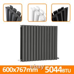 Horizontal Oval Column Designer Double Panel Bathroom Central Heating Radiator