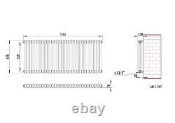 Horizontal Radiator 2 Column Traditional Cast Iron Style 600 x 1415mm Anthracite