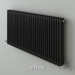 Horizontal Radiator 2 Column Traditional Cast Iron Style 600 x 1415mm Anthracite