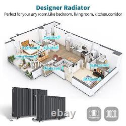 Horizontal Radiator Anthracite 600x1360mm Single Flat Panel Central Heating Rads