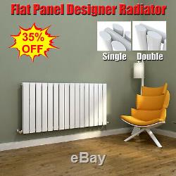 Horizontal Radiator Designer Flat Panel White Oval Column Central Heating Home
