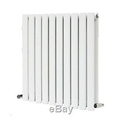 Horizontal Radiator Designer Flat Panel White Oval Column Central Heating Home