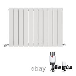 Horizontal Radiator Flat Slim Double Angled Valve Anthracite Grey White Heater