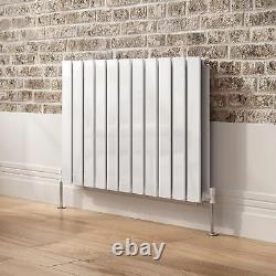 Horizontal Radiator Flat Slim Double Angled Valve Anthracite Grey White Heater