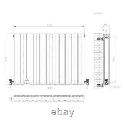 Horizontal Radiator Flat Slim Double Angled Valve Anthracite Grey White Heater