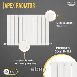 Horizontal Radiator Flat Slim Double Angled Valve Anthracite Grey White Heater