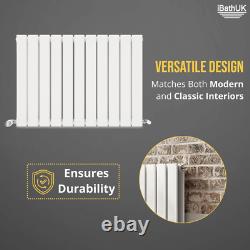 Horizontal Radiator Flat Slim Double Angled Valve Anthracite Grey White Heater