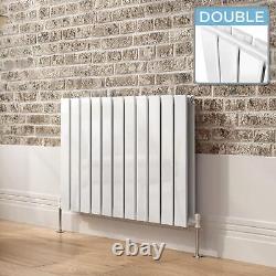 Horizontal Radiator Flat Slim Double Angled Valve Anthracite Grey White Heater