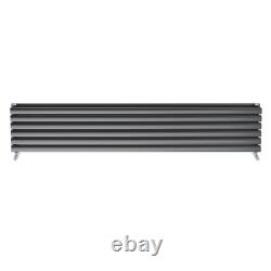 Horizontal Radiator Oval Panel Kitchen Hallway Anthracite Grey White