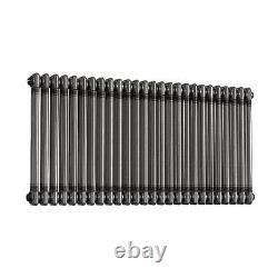 Horizontal Radiator Traditional 2 Column Raw Metal Iron Style Rads 600 x 1190mm