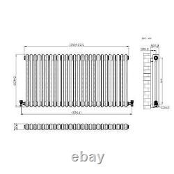 Horizontal Radiator Traditional 2 Column Raw Metal Iron Style Rads 600 x 1190mm