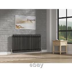 Horizontal Radiator Traditional 2 Column Raw Metal Iron Style Rads 600 x 1190mm