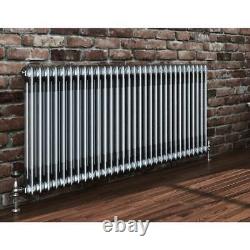 Horizontal Radiator Traditional 2 Column Raw Metal Iron Style Rads 600 x 1415mm